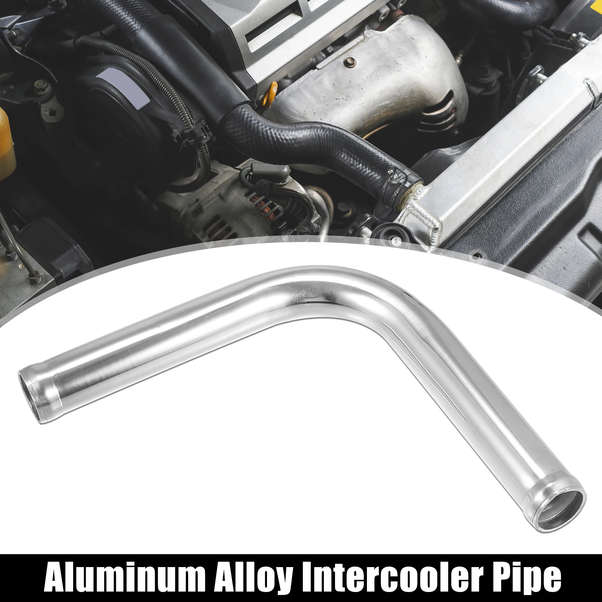 UXCELL OD 38mm 45mm 51mm 63mm 76mm Length 100mm Aluminum Alloy Intercooler Pipe 90 180 Degree Bend Elbow Air Intake Tube 3