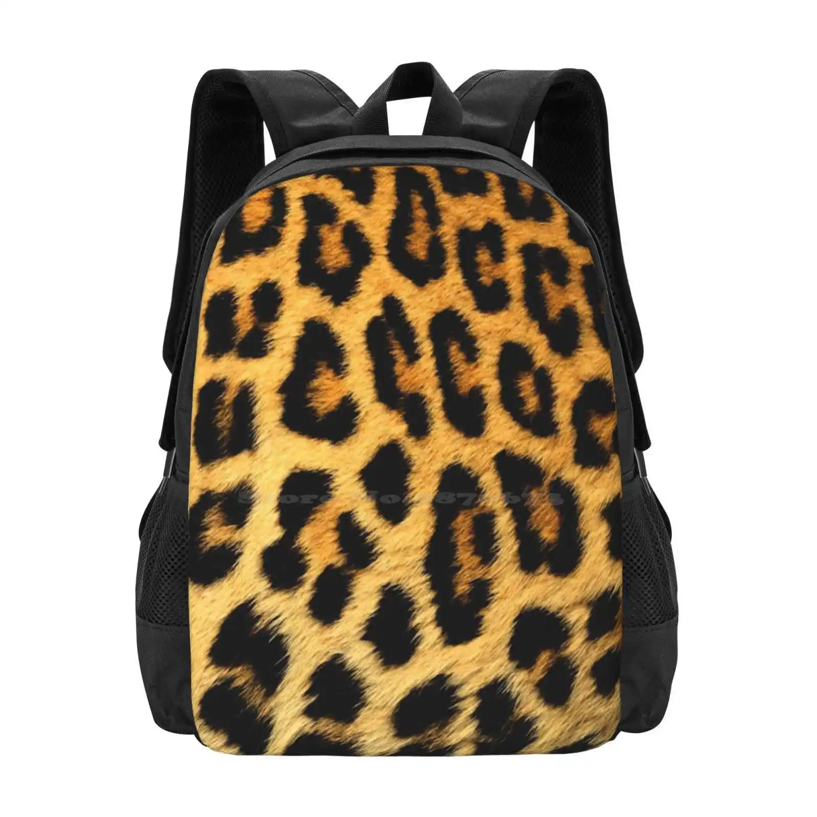 

Leopard Print School Bag Big Capacity Backpack Laptop Leopard Animal Fur Coat Wild Punk Natural Cat Big Burlesque Show Boudoir