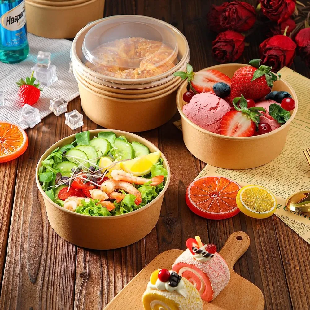 Ramen Bowls With Lids Disposable Soup Bowl Lid Plastic Salad