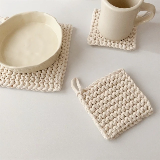 Handmade Knitted Coaster Set 2