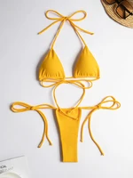 Two Pieces Yellow Bikini Swimsuit Set