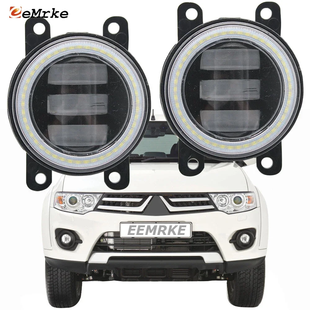 

Led Angel Eyes DRL Driving Light for Mitsubishi Pajero Sport /Montero Sport Challenger L 200 Triton 2013 2014 2015 Fog Lamp Lens