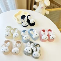 Cartoon Rabbit Baby Socks Cute Animal Doll Newborn Floor Sock Korean Solid Color Infant Toddler Boy Girls Ankle Socks 1