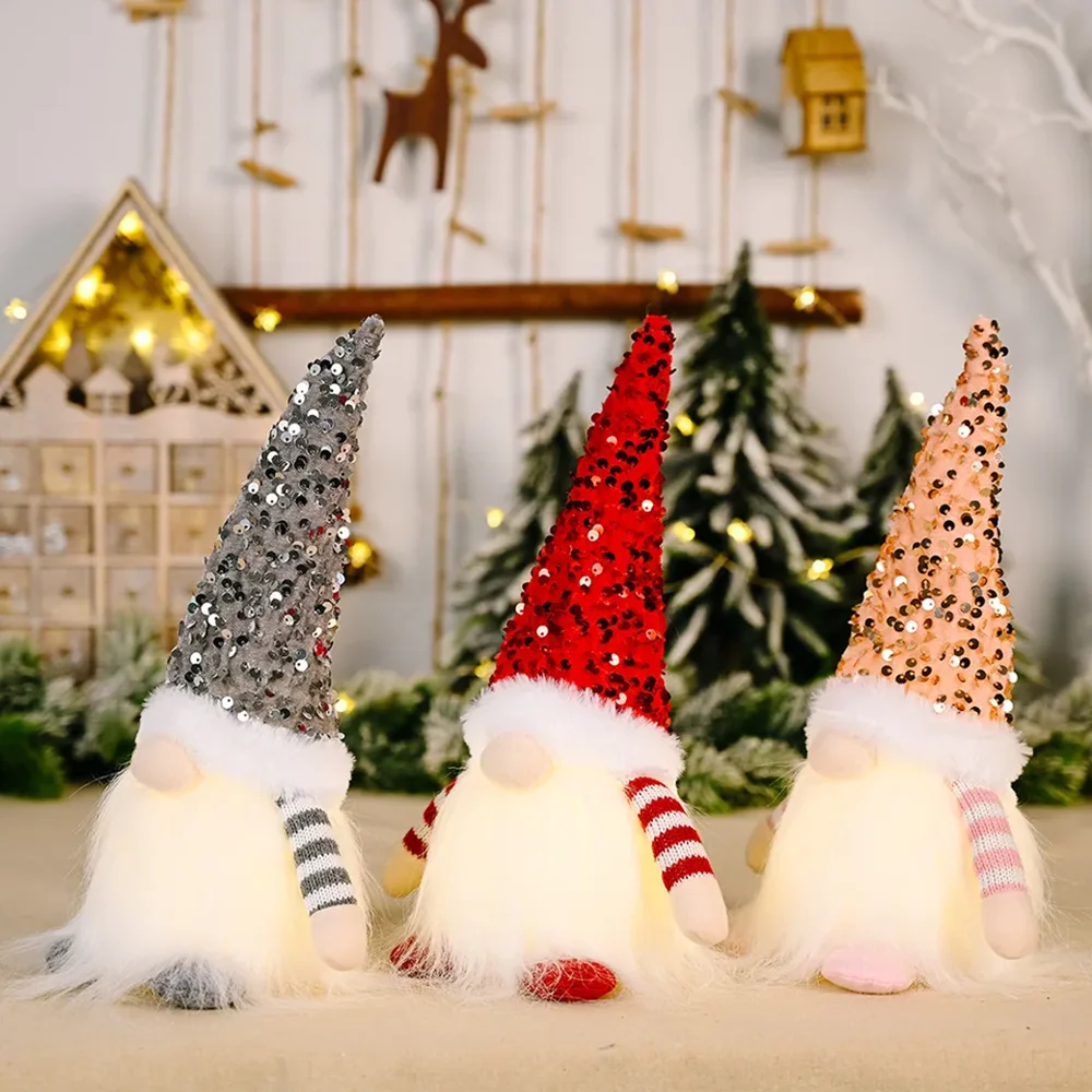 

1pcs 30cm luminescence Gnome Christmas Faceless Doll Merry Christmas Decorations for Home Christmas Ornament Xmas Gifts New Year