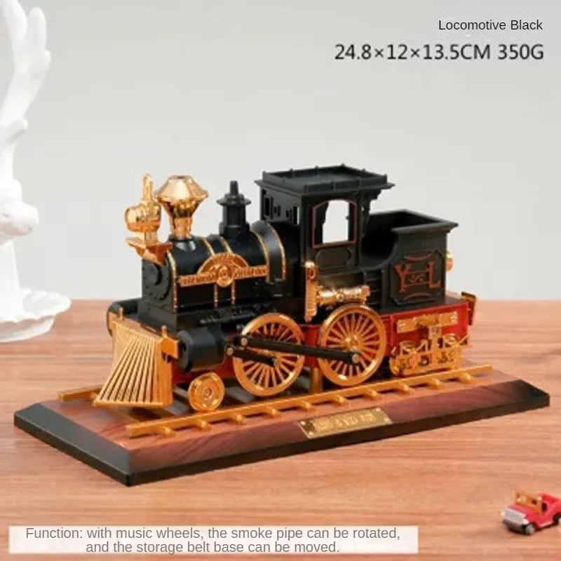 Retro Train Music Box Classic Car Nostalgic Creative Gift Home Decoration Photography Props, music box