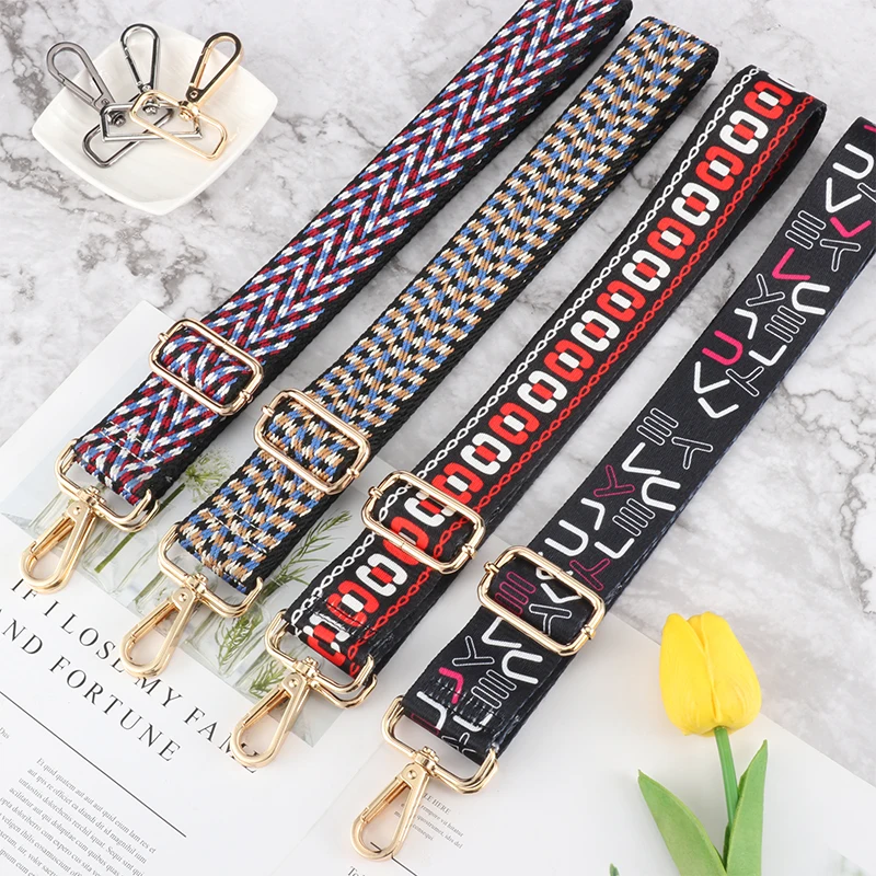 

Shoulder Bag Belt Strap Crossbody Accessories Colourful Pattern Ethnic Style Ladies Adjustable Replacement Handbag Bag Strap