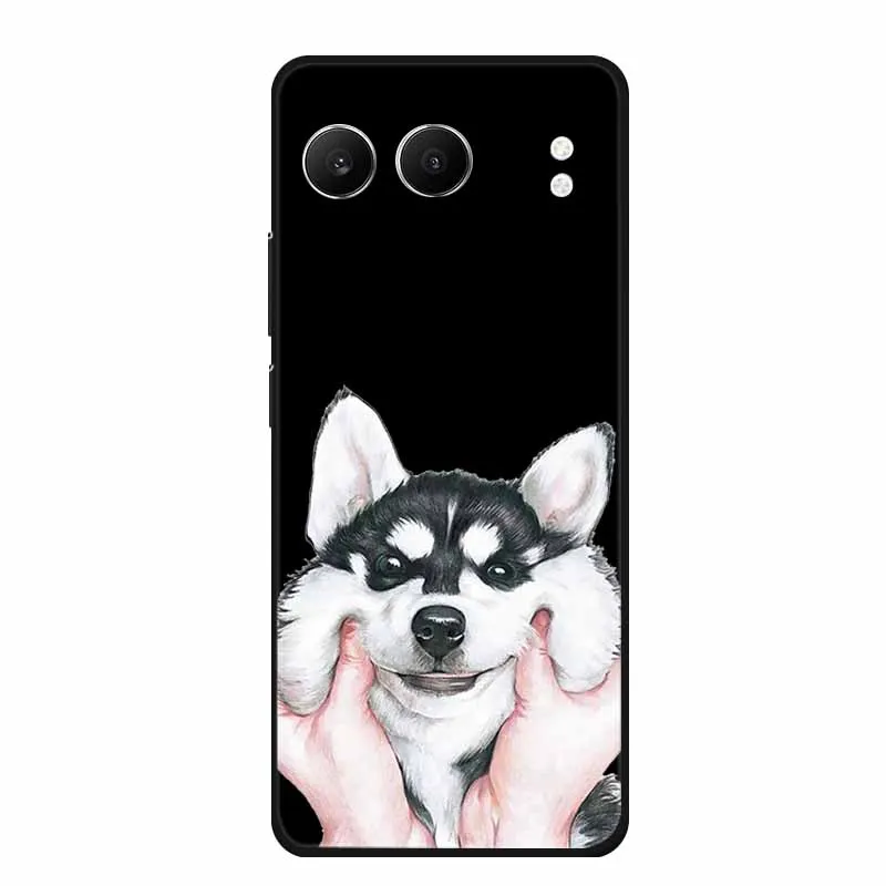 Cute Cartoon Cat Black Silicone Soft Back Cover Case