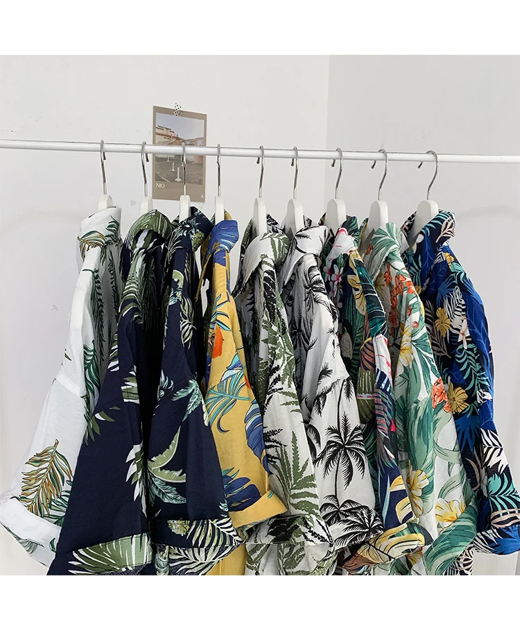 Privathinker Summer Men Casual Shirts Vintage Clothes Baggy Unisex Hawaiian Style Male Cardigan New Fashion Blouses Short Sleeve