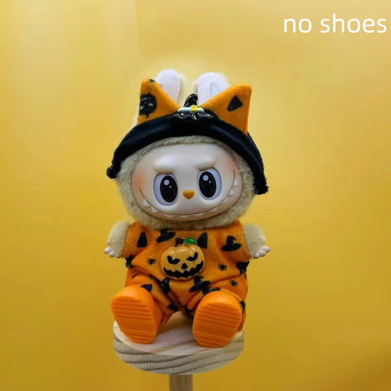 For Labubu Doll Clothes Christmas Warm Outfit For 1st 2nd 3rd Generation Keychain Pendant Sitting Party Doll Dress Costume