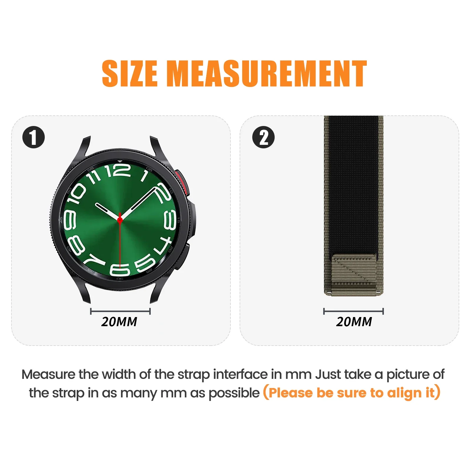 20mm Easy Fit Nylon Sport Strap - Adjustable and Comfortable Bracelet Watchband