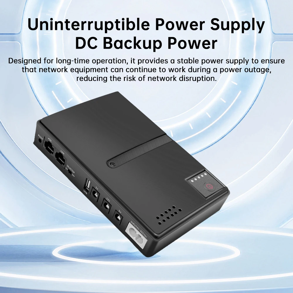 DC1018L AC85-265V Router 5V9V12V Fiber Optic Modem Monitoring Backup Ups Uninterruptible Power Supply For 18650 Lithium Battery