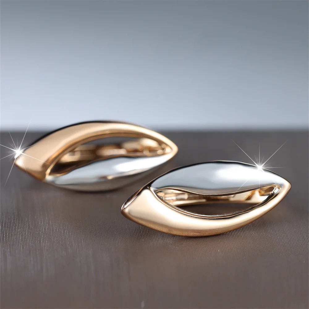 Antique Hollow Lips Shape Marquise Hoop Earrings For Women Vintage Gold Silver Color Ear Buckle Wedding Jewelry Engagement Gifts
