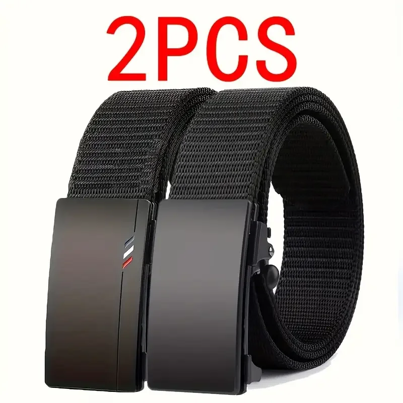 Cinturón de hombre con hebilla automática para deporte y ocio negro_voghion.com