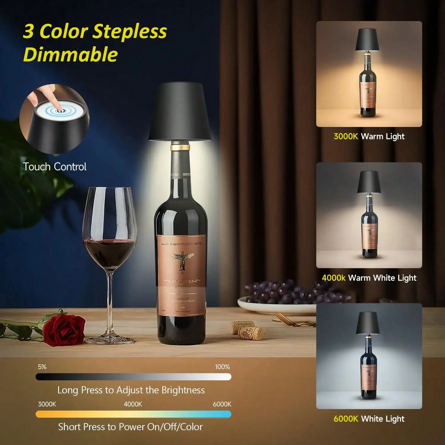 Rechargeable Wine Bottle LED Lamp 3