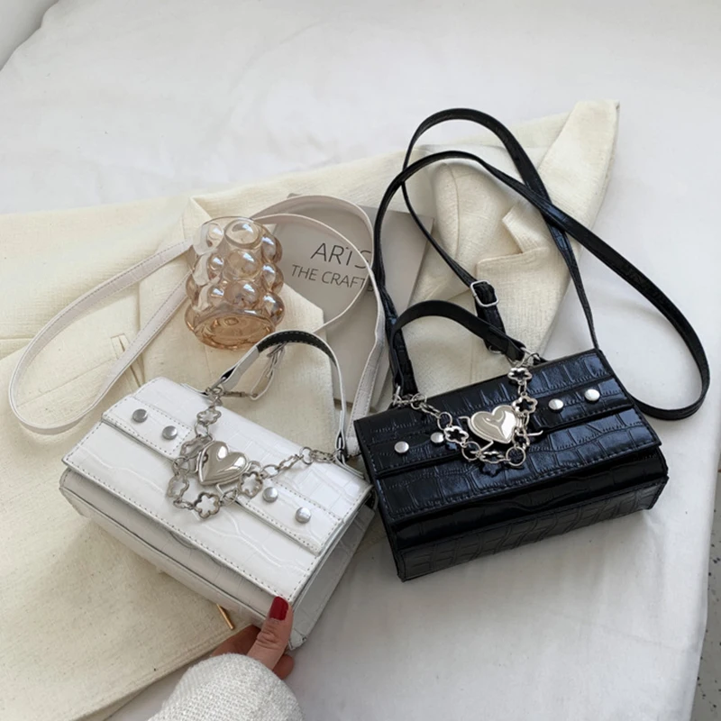 

PU Leather Women Small Square Shoulder Bags Cool Girls Female Clutch Purse and Handbags Crocodile Pattern Ladies Crossbody Bags