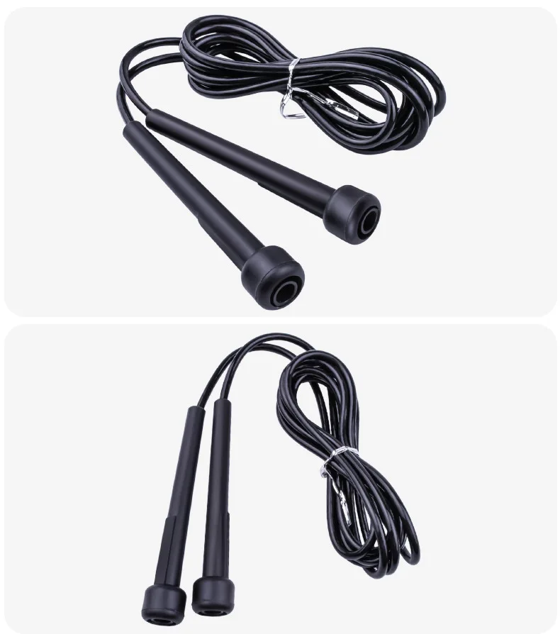 Corde à Sauter LEONE 1947 - Basique, Noir, Diamètre 7 Mm, Longueur 275 Cm - Pour Fitness, Entraînement Léger