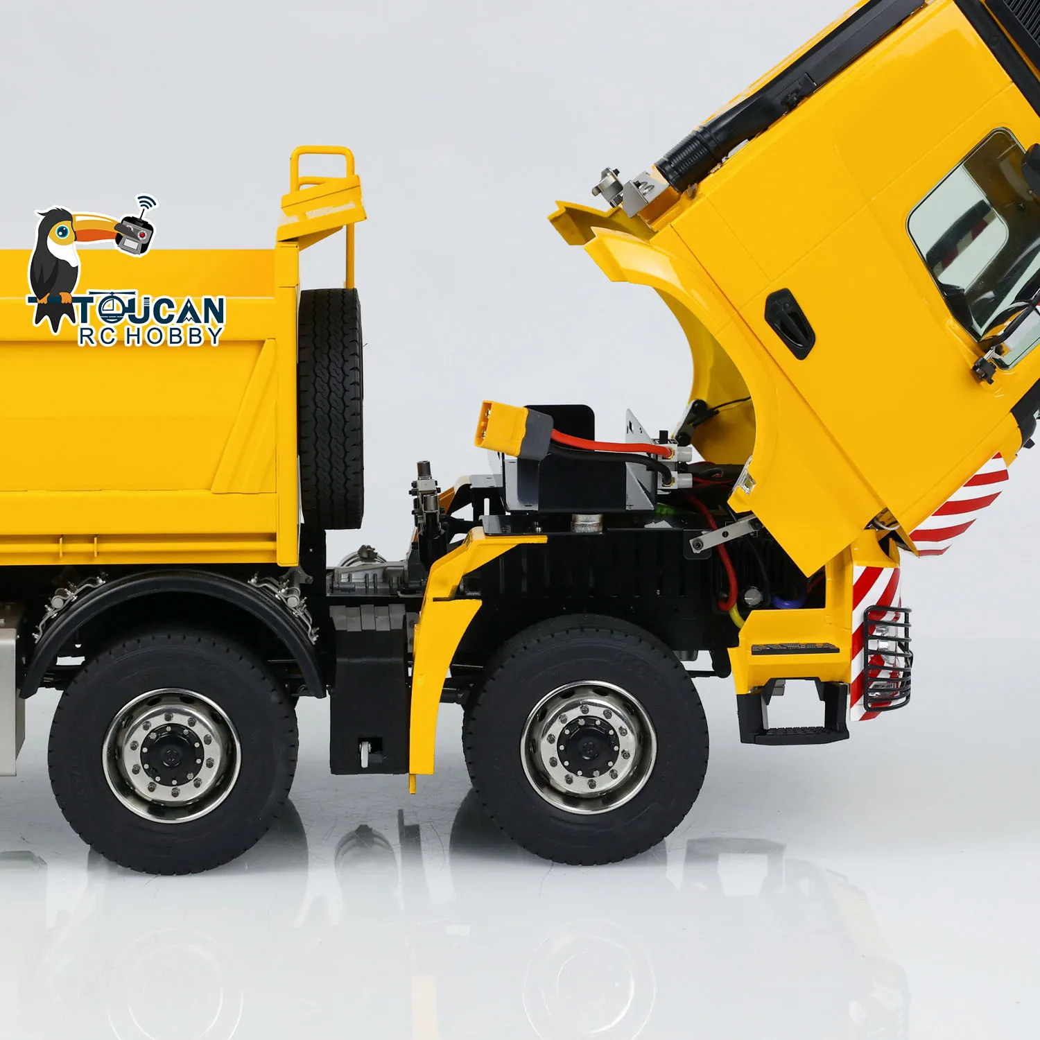 In Stock 8x8 Hydraulic RC Dump Truck 1/14 Metal Remote Control Tipper Dumper With Sould Light System 3-speed Transmission Model 4
