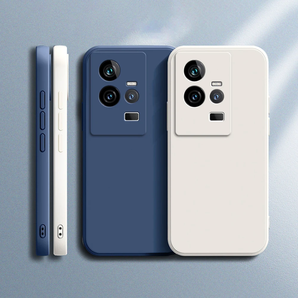 

Square Liquid Silicone Original Phone Case for VIVO iQOO 11 Pro 11Pro 5G Capa Luxury Lens Protection Soft Basic Back Cover Funda