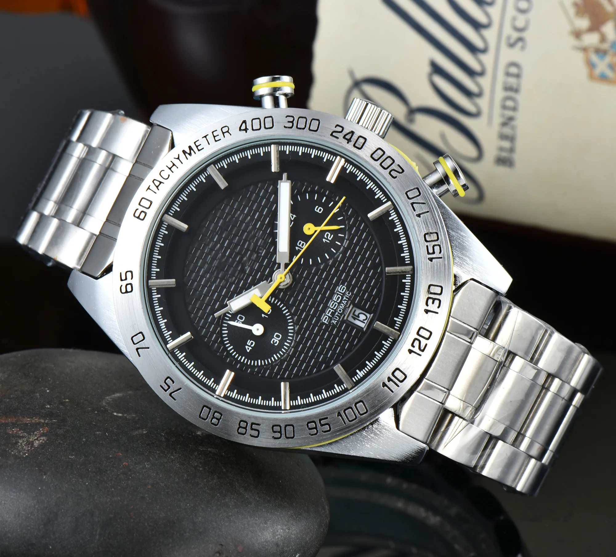 2022 Brand New Style Luxury Sport Quartz Business Watch Stainless Steel Man Calendar Round Wristwatch Date T1853