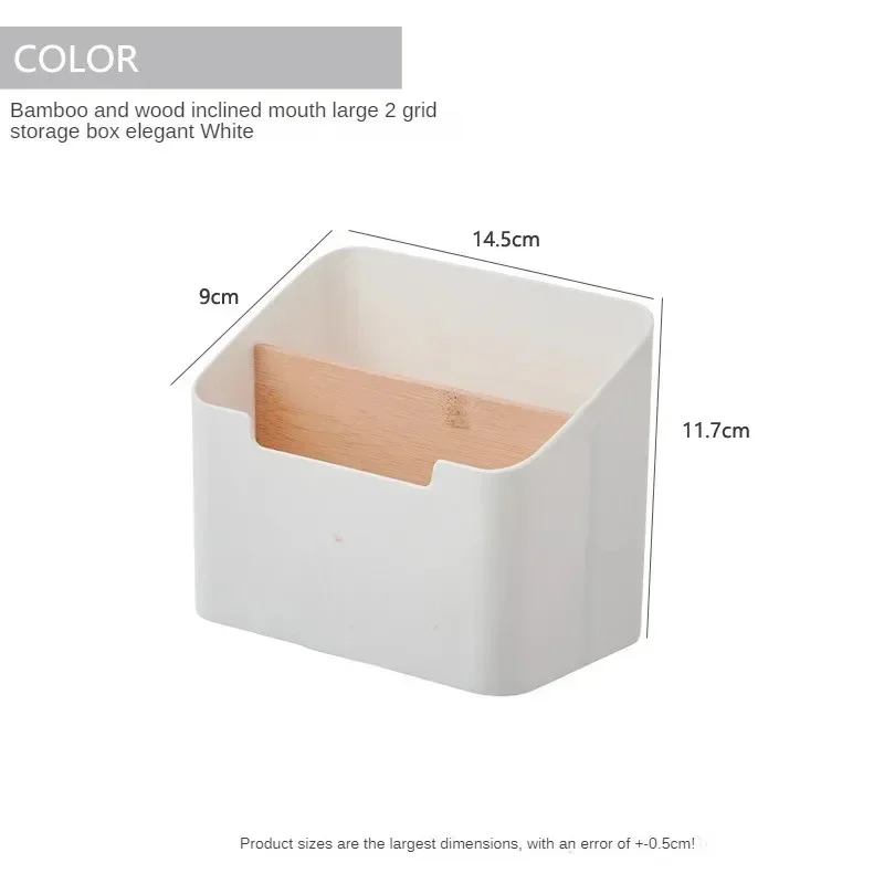 1/2PCS Multifunctional Compartment Storage Box Bamboo Wooden Desktop Organizer Cosmetic Stationery Remote Control Organizer