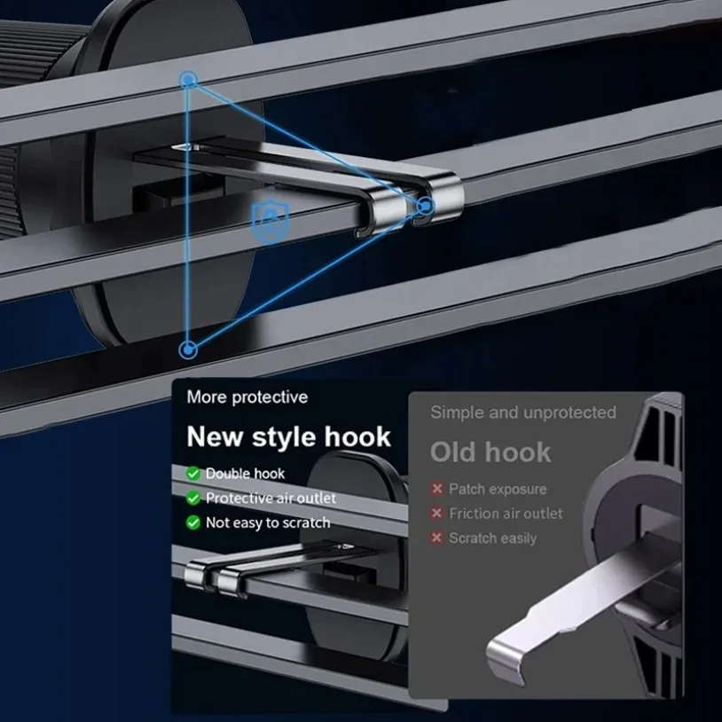 360 Rotation Magnetic Wireless Charger Car qi2 Cooling Air Outlet Holder For Magsafe iPhone 16 15 14 13 12 Pro Max Fast Charging