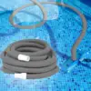 Heavy Duty Ground Pool Vacuum Hose, Durable Flexible Connector, Portable Gray, 1