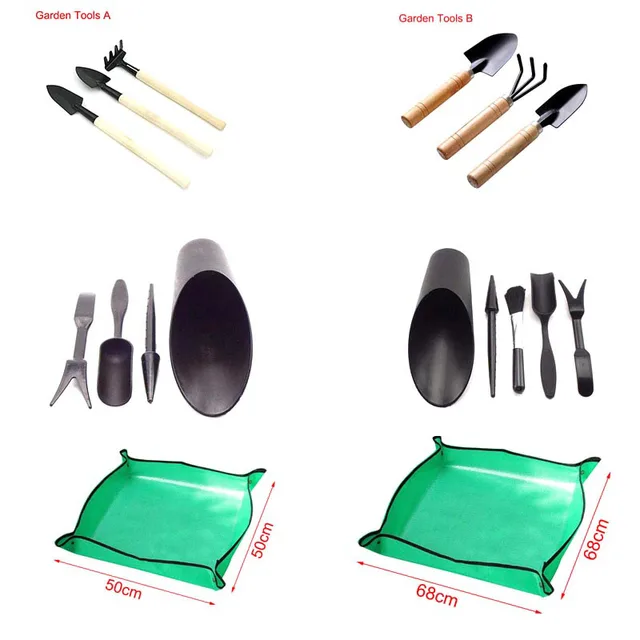 Garden Planter tool Kits DIY flower pot plant nursery Potted tray Shovel Rake for Bonsai Succulents Transplant Seedling sowing 2