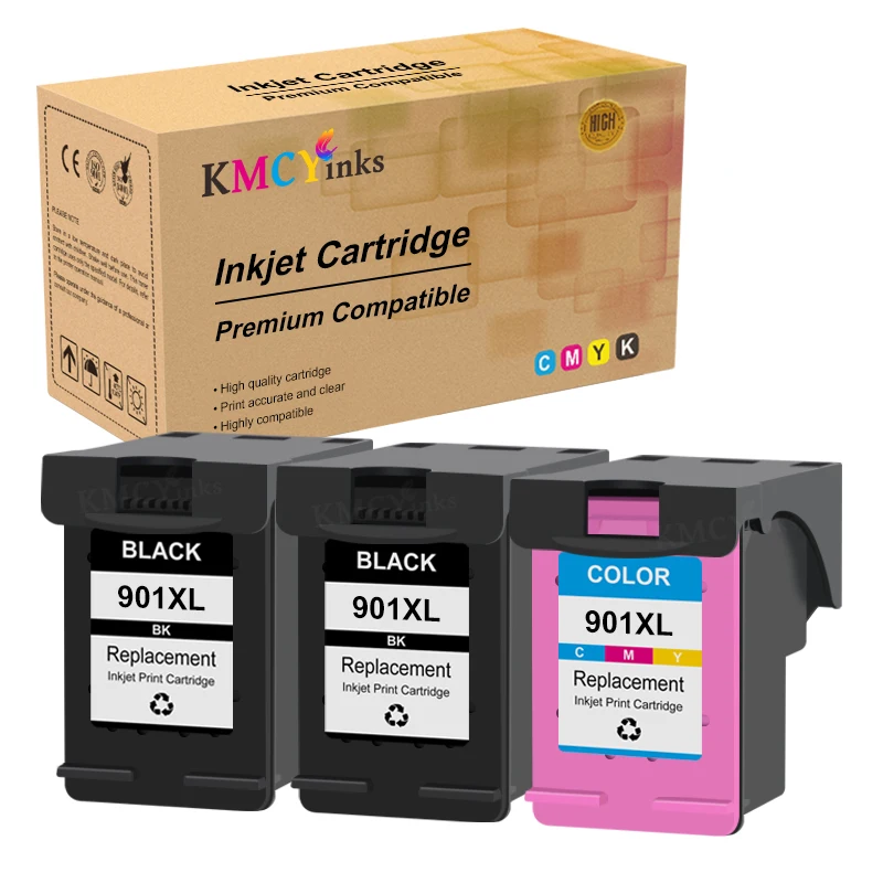 Cartuccia Di Inchiostro Compatibile Kmcyink Per Hp 901 Xl Per 901Xl Per Stampanti Hp901 Officejet J4580 J4550 J4540 4500 J4680 J4524 J4535