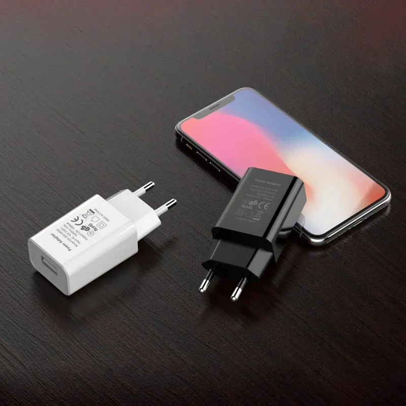 Compact 5V 1A USB Wall Charger with EU Plug - Universal Travel Adapter