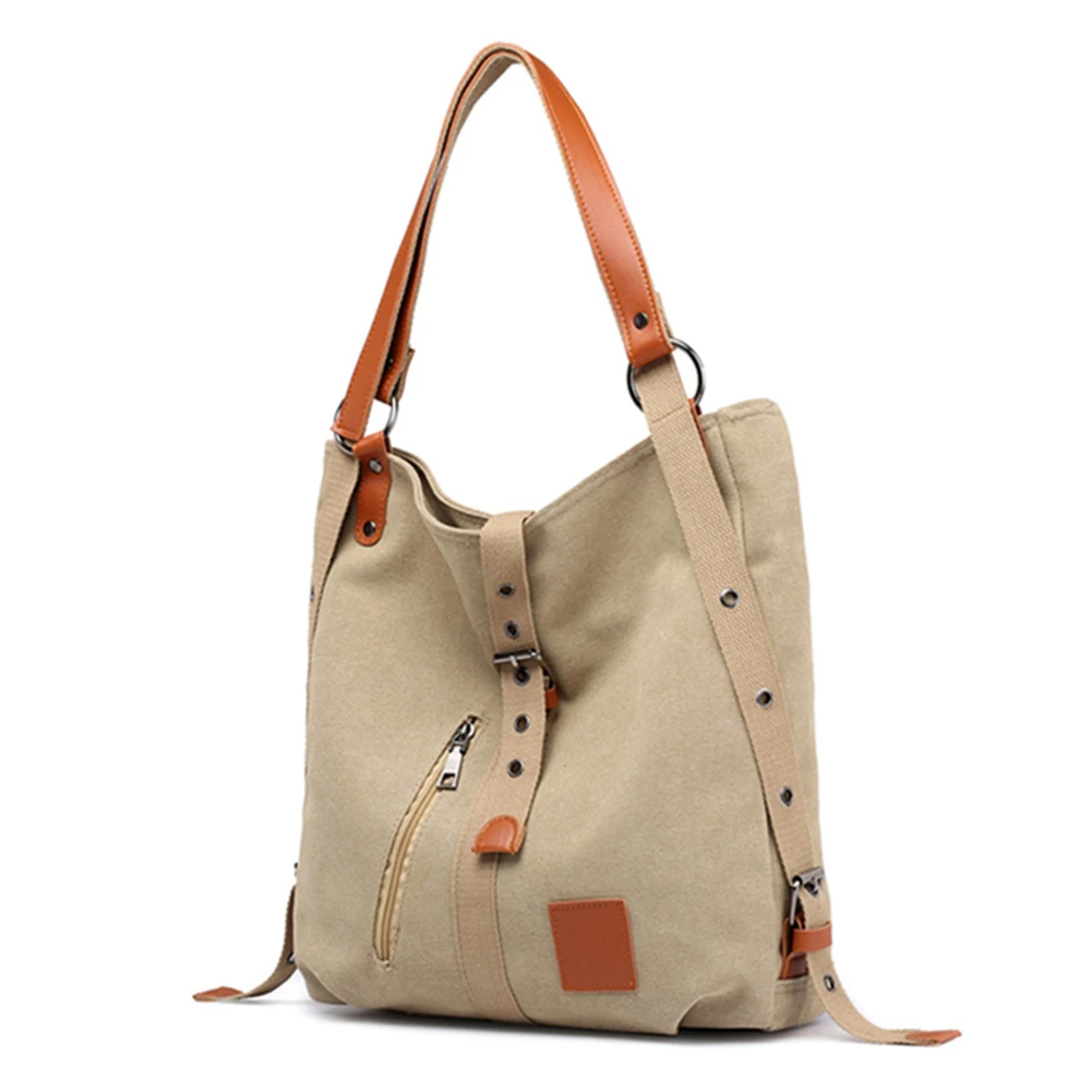 

Canvas Backpack Shoulder Bag With Extra Large Capacity Muti-pockets Adjustable Shoulder Straps