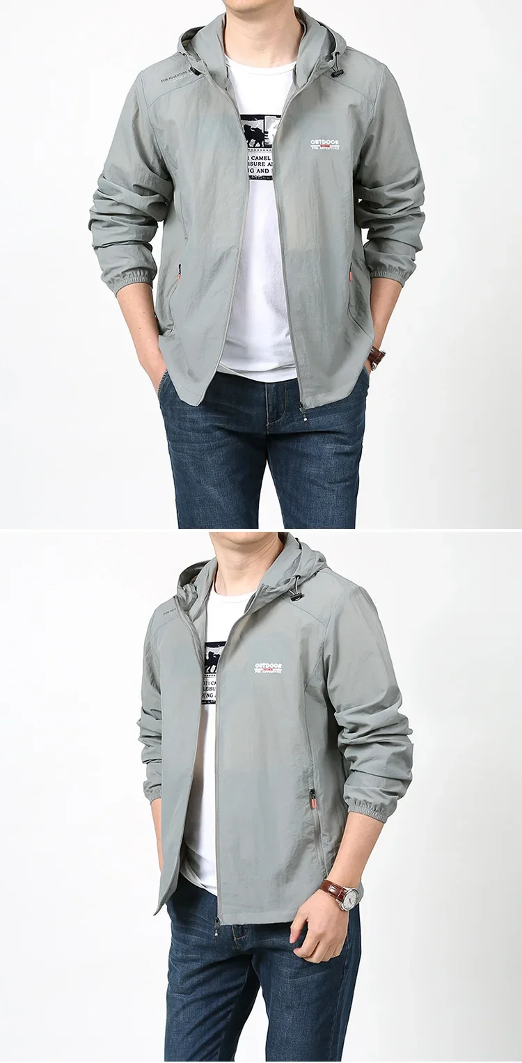 New Hooded Sun Protection Suit for Men's Summer Quick Drying Breathable Jacket, Large Outdoor Sports, Leisure Fishing