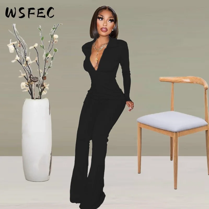 wsfec-2023-spring-fashion-jumpsuits-women-clothing-long-sleeve-deep-v-neck-solid-bodycon-wide-leg-long-romper-female-bodysuits