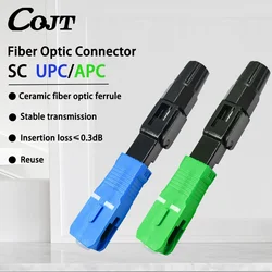 FTTH Embedded Fiber Optic Fast Connector SC APC Single Mode Fiber Optic Adapter SC UPC Cold Connection Quick Field Assembly