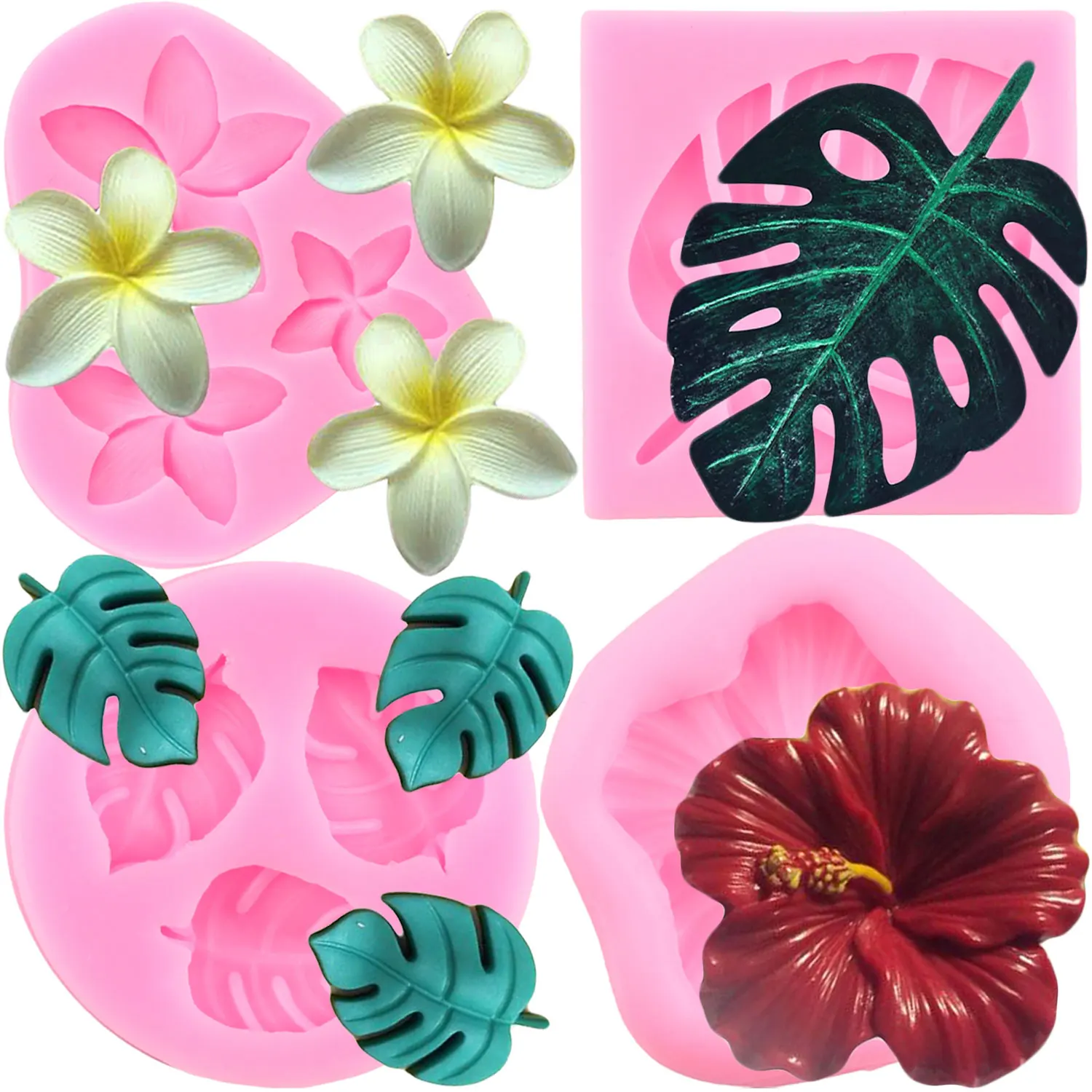 Description Picture 2 of itemTropical Leaf Flower Silicone Mold Plumeria Flower Fondant Molds Cake Decorating Candy Resin Mould Chocolate Gumpaste Moulds
