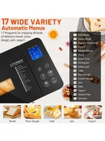*Bread Maker, 17-in-1 Dual Heaters Bread Maker, Auto Nut Dispenser,Ceramic Pan& Touch Panel, 3 Loaf Sizes, Bread Maker 2