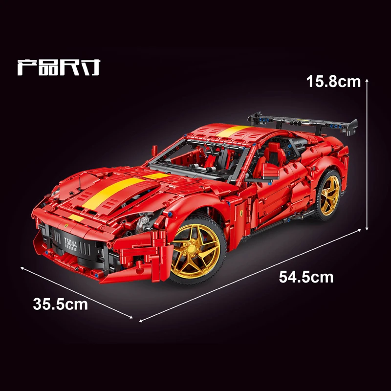 Técnico Controle Remoto Sports Car Building Blocks, MOC Bricks Montagem Modelo Brinquedos para Meninos, Conjunto de Presente de Aniversário 1:8, 812, Em Stock