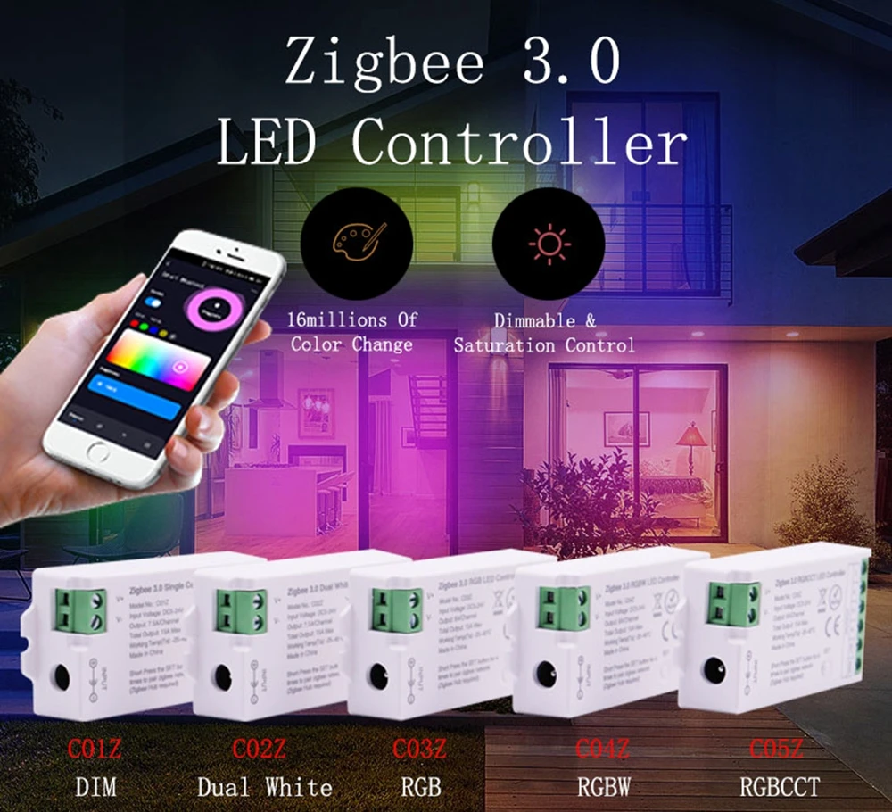 Tuya Zigbee RGBW Controller 15A Smart Hub for LED Strip Lights - Alexa & Google Compatible