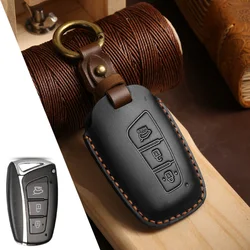 Handmade Leather Car Key Case Holder (Black)