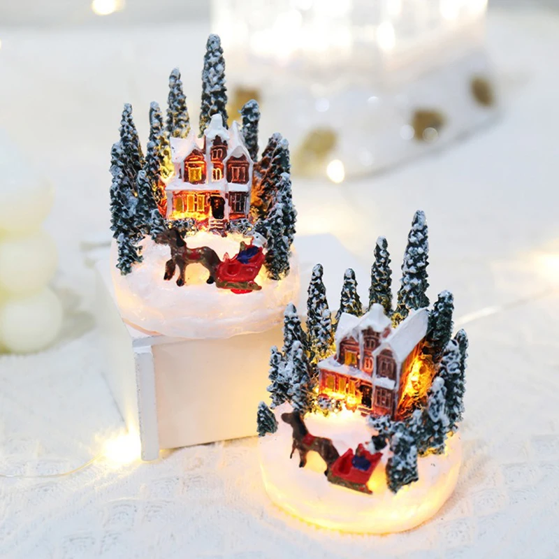 Festive LED Night Light: Luminous Micro Landscape House Ornament and Creative Children's Gift
