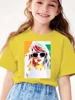 Colorful Figure Graphic Print Cotton T-shirt,  Casual Creative Trendy  Short Sleeve Crew Neck Top For Summer 4