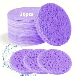 Natural Face Cleansing & Exfoliating Sponges, Hypoallergenic Spa & Daily Skincare Essentials, 30 - Pack (Purple)