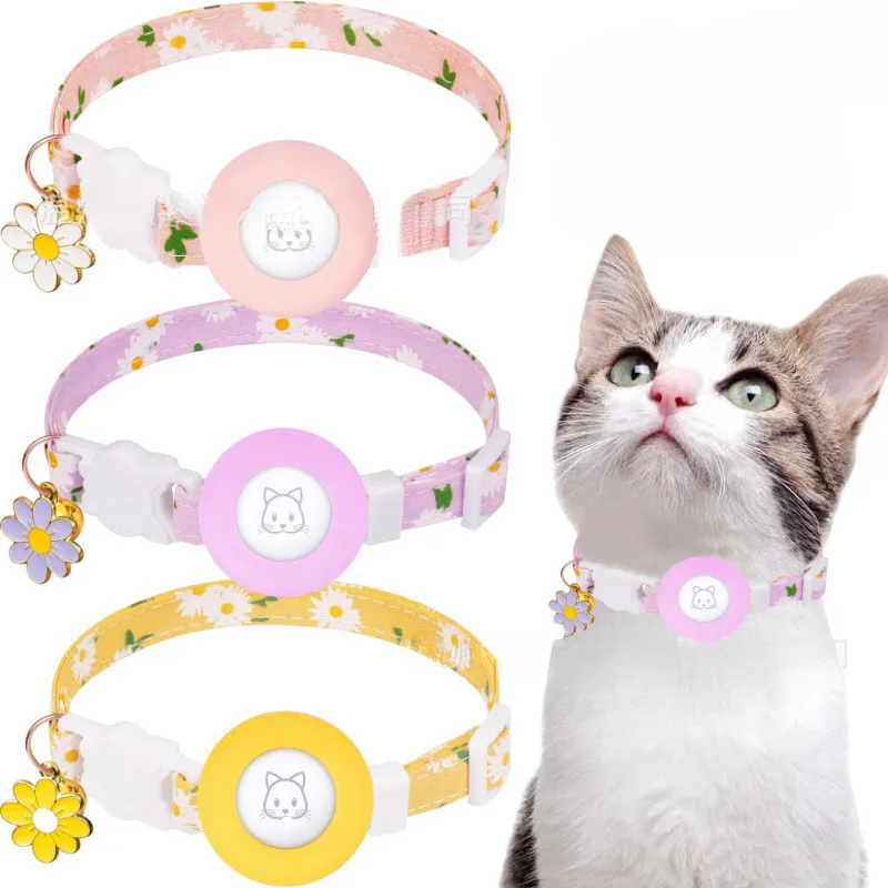 AirTag Cat Collar with Breakaway Buckle and Silicone Holder