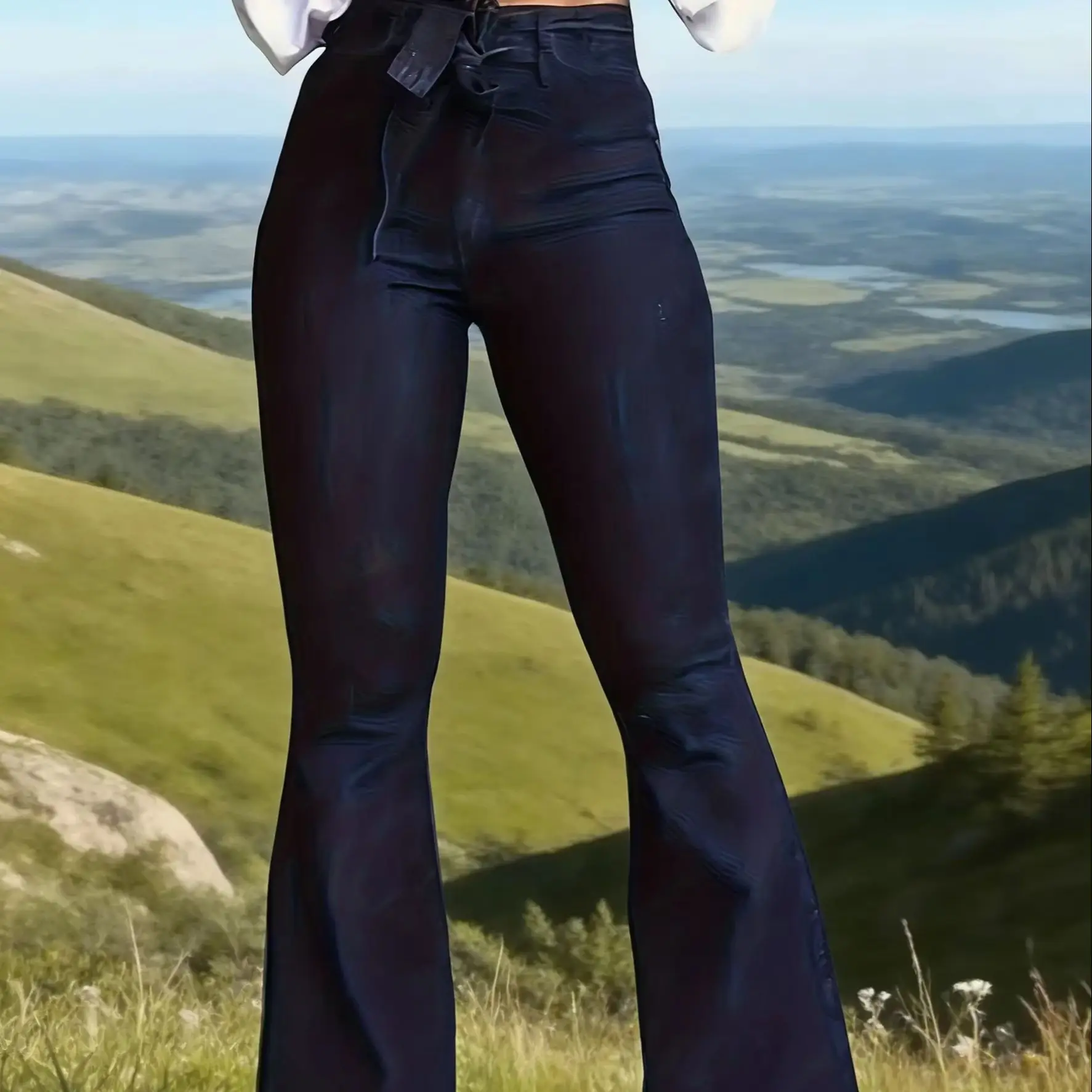 Y2k jean femme jean tendance ceinture élastique pantalon évasé pantalon large élégant nouveau Design décontracté