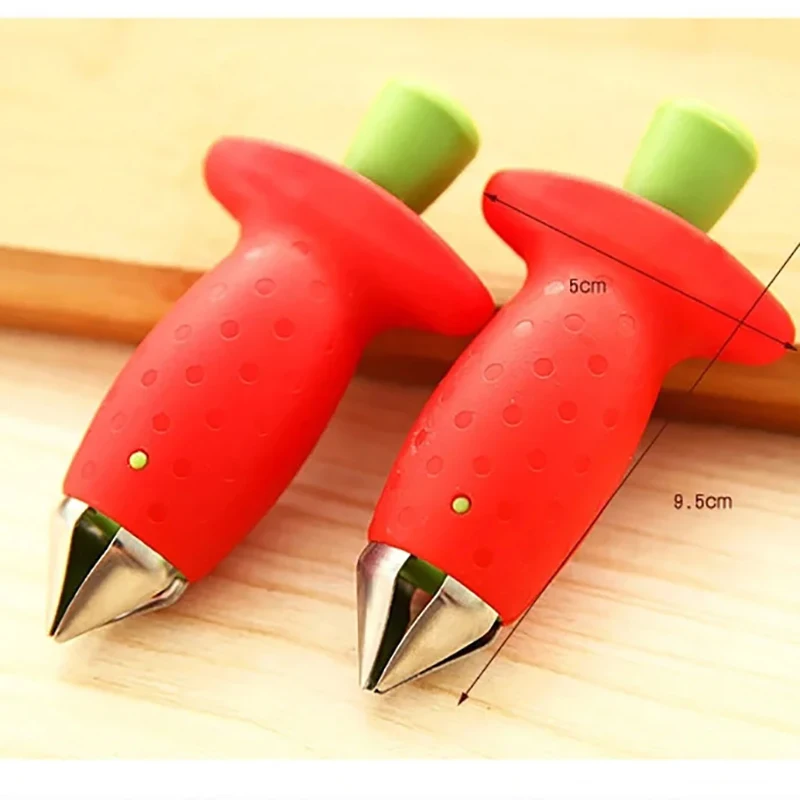 Plastic Strawberry Hullers Fruit Pedicle Removal Device Tomato Stalks Strawberry Knife Stem Remover Kitchen Gadgets 1pc fruit stem remover