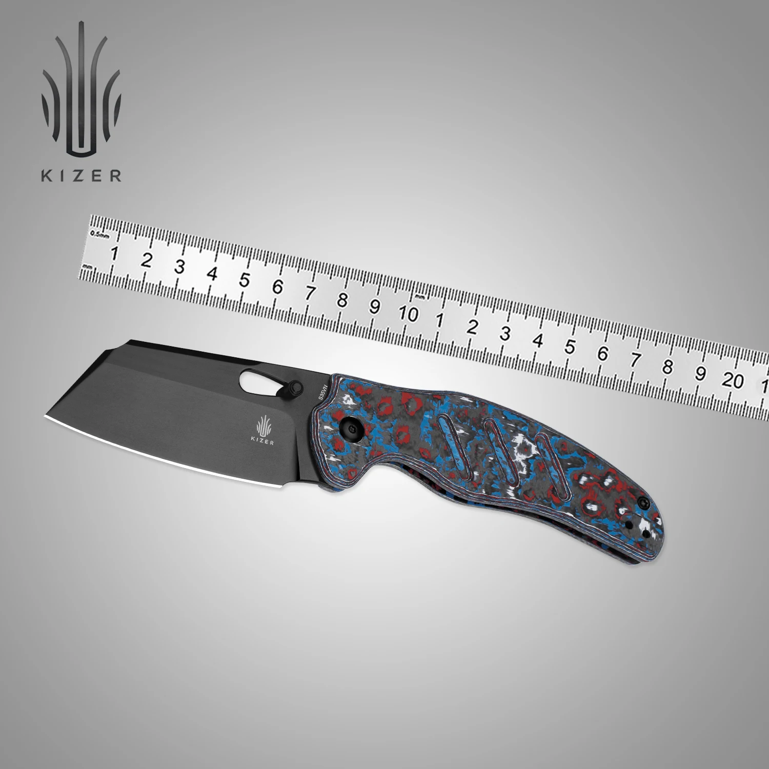 

Нож для выживания Kizer Ki4488AC1 C01C, Новое поступление 2024, ручка из фэткарбона со стальным лезвием S35VN, складной карманный нож