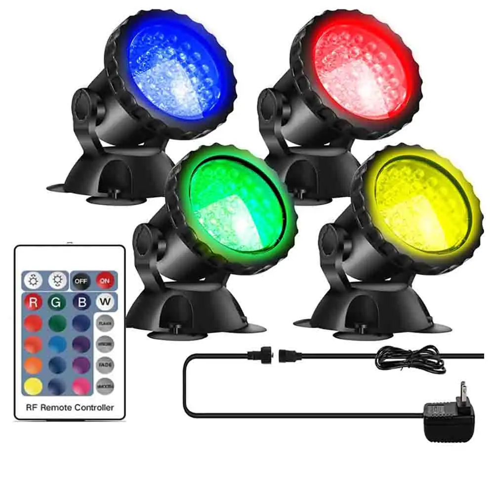 RGB Pond Light 36pcs LED Diving Spotlight Aquarium Waterproof RF Wireless Remote Control Outdoor Colorful Pool Light 2 4g wireless powerpoint pen presentation clicker usb remote control page turning pen presenter pointer ppt slide advancer pen