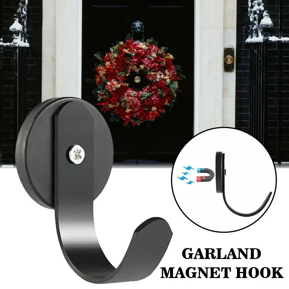 

1PCS Magnetic Wreath Hanger Metal Non Punching Wreath Hanger Door Hook Wreath Holder Hook For Doors