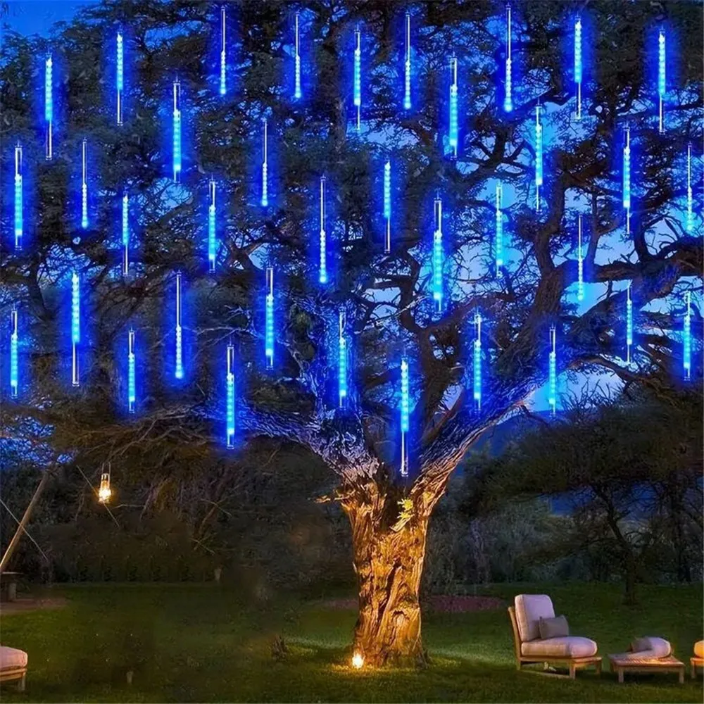 Description Picture 6 of itemLED Solar Meteor Shower String Light 30/50CM 8 Tubes Garlands Christmas Tree Decoration Wedding Garden Fairy Light Holiday Light