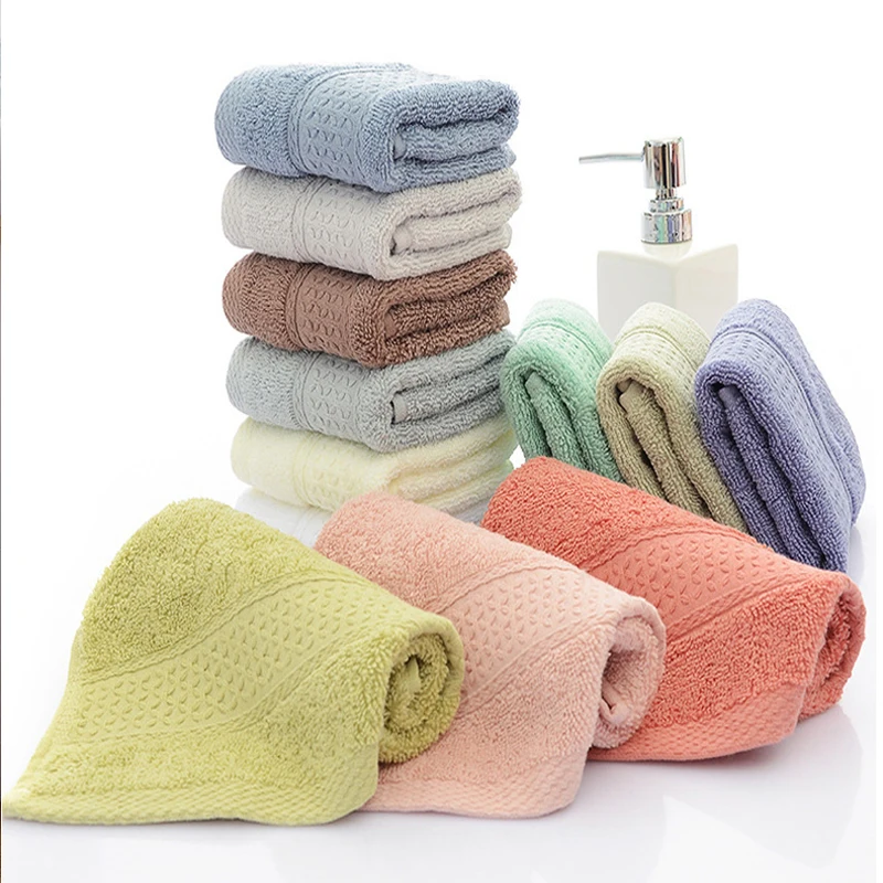 100% Cotton Adult Thickened Durable Towel  Soft Quick Dry  Absorbent Solid color Face Towel  bath household cotton face towel 4