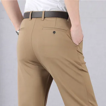 2022 High Stretch Men's Classic Pants Spring Summer Casual Pants High Waist Trousers Business Casual Pants men Dropshipping 11